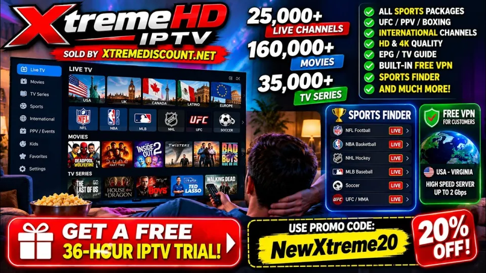 🔥 Xtreme HD IPTV FREE Trial 2026 | 25,000+ Channels + 160,000 Movies & ALL Sports!